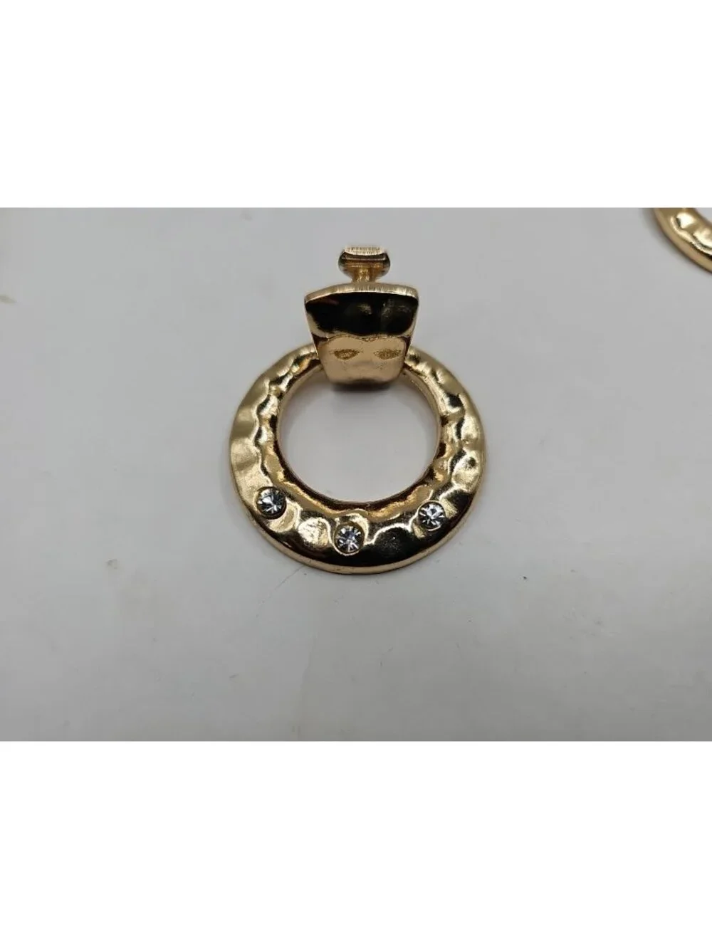earrings clip ons gold-tone door knocker style